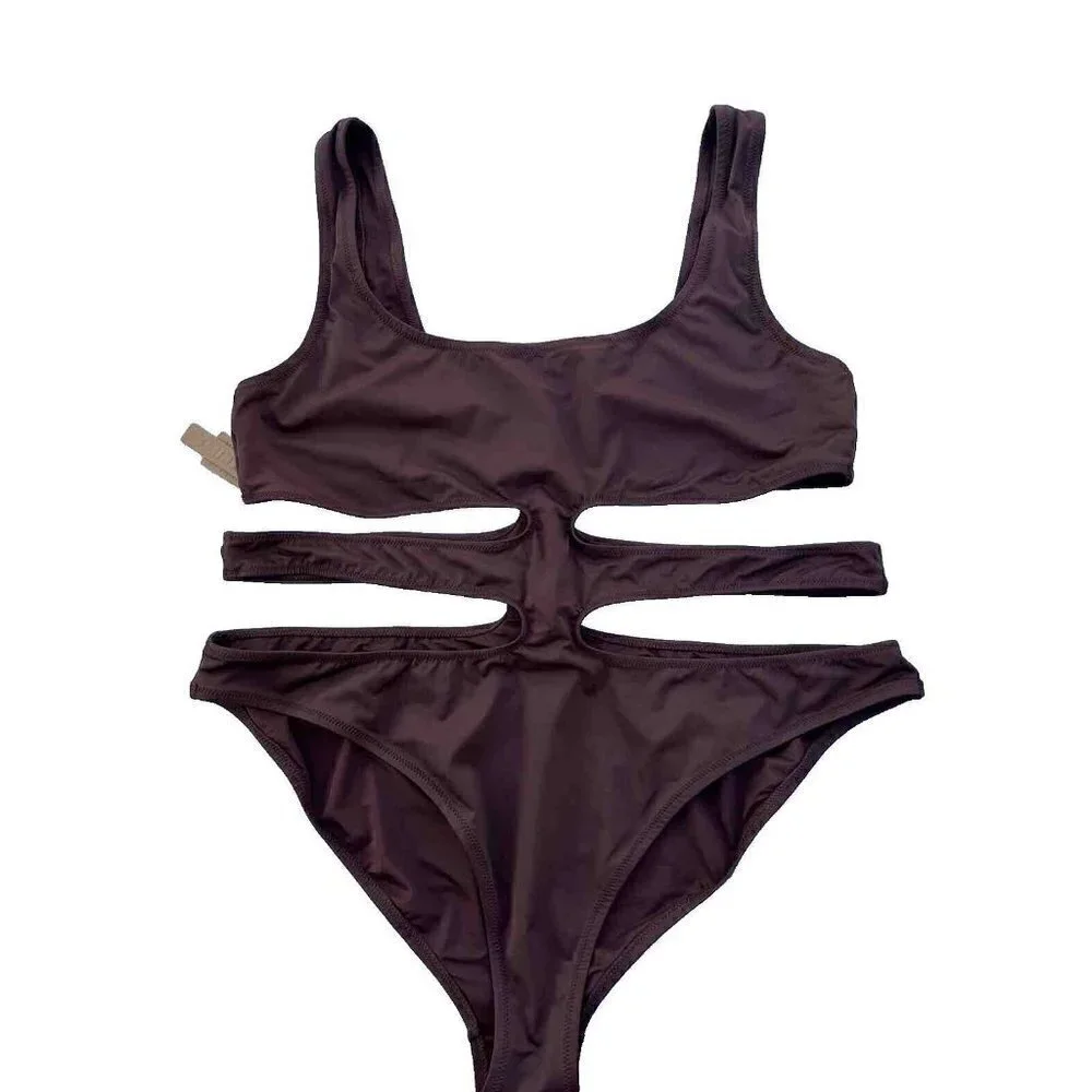 NWT SKIMS Plus Kim K Swim Wear Monokini Swimsuit Cocoa 3X (SW-MKN-0013)